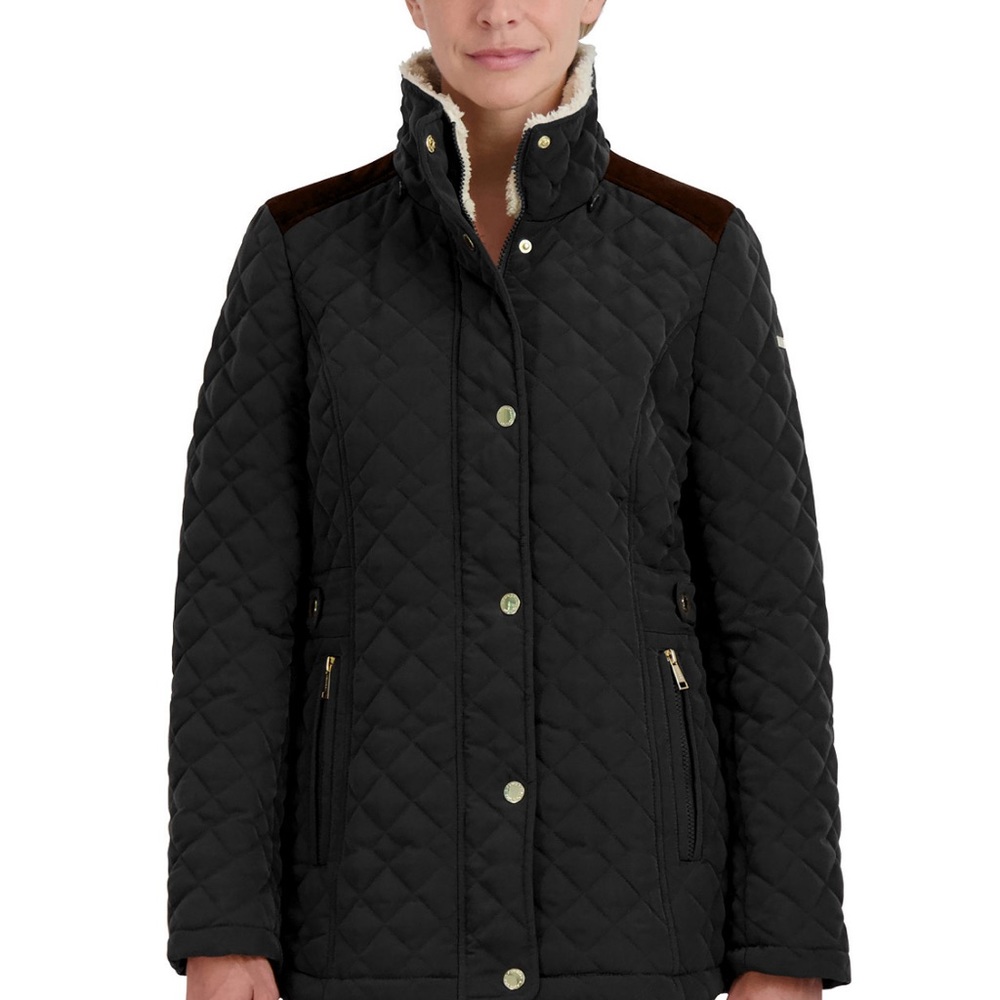 Women's Faux-Fur-Lined Hooded Quilted Coat